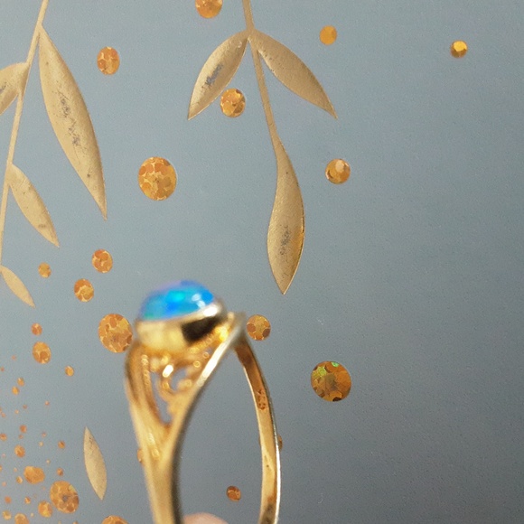 Welo opal sterling silver ring - Picture 5 of 11